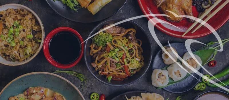 Chinese food with Ruskim Logo